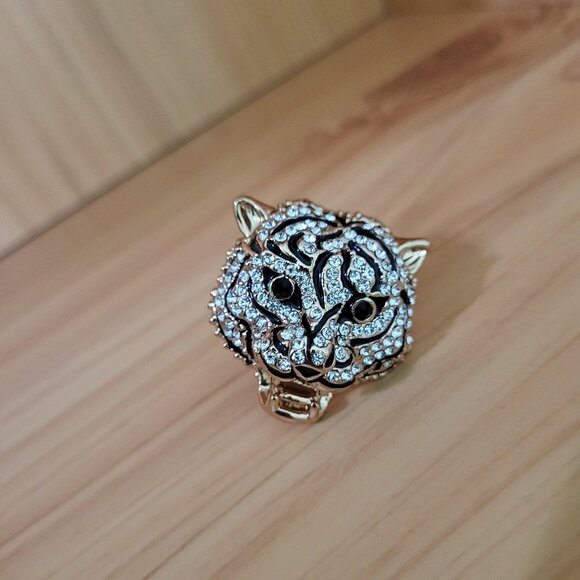Tiger ring - Cocktail ring - Statement ring - Picture 1 of 3